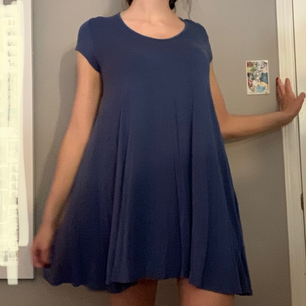 Cobalt Blue simple short sleeve dress